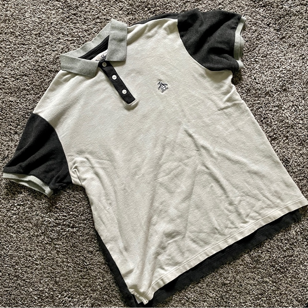 Original Penguin pique block polo, size M
